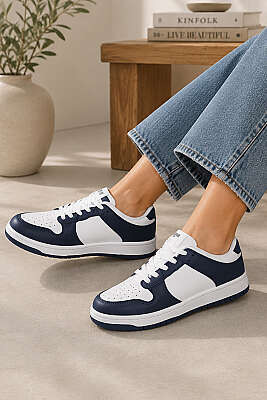 Bağcıklı Sneaker Spor Ayakkabı Lacivert - DAYZA