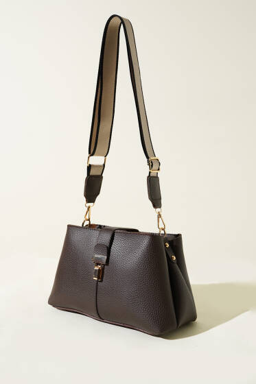 Baget Kilitli Kol Çantası Kahve - Kol Çantası