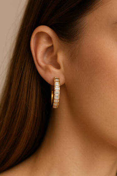 Baget Taşlı Küpe - Küpe