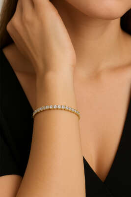 Baget Taşlı Su Yolu Bileklik - DEMİR BİJUTERİ