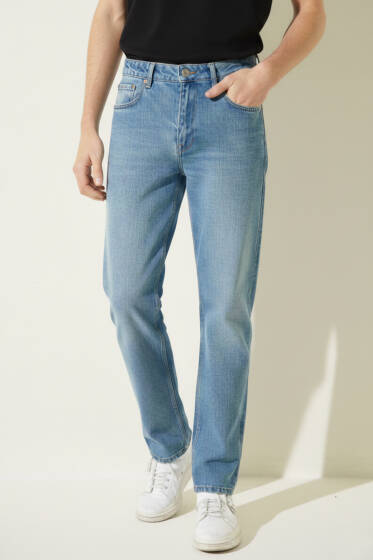 Baggy Bol Paça Erkek Kot Pantolon Mavi - Erkek Pantolon