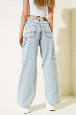 Baggy Bol Paça Kot Pantolon Açık Kar - Kadın Giyim Modelleri