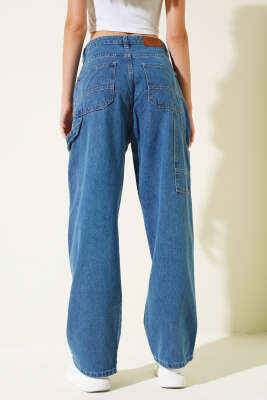 Baggy Bol Paça Kot Pantolon Orta Mavi - Kadın Giyim Modelleri