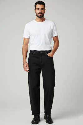 Baggy Erkek Kot Pantolon Siyah - Erkek Pantolon