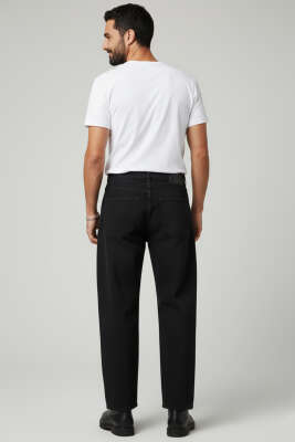 Baggy Erkek Kot Pantolon Siyah - Erkek Pantolon