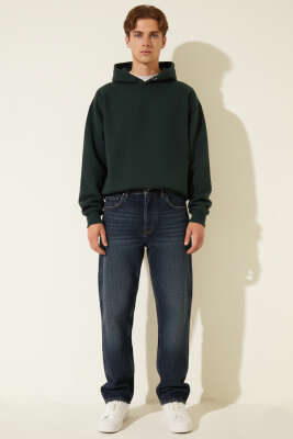 Baggy Fermuarlı Erkek Kot Pantolon Kahve Tint - Erkek Pantolon