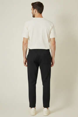 Baggy Keten Erkek Pantolon Siyah - Erkek Pantolon