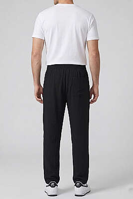 Baggy Tensel Erkek Pantolon Siyah - Erkek Pantolon