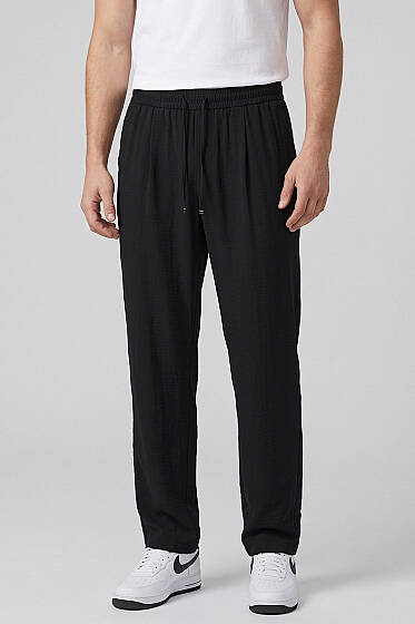 Baggy Tensel Erkek Pantolon Siyah - Yılın Fırsatı