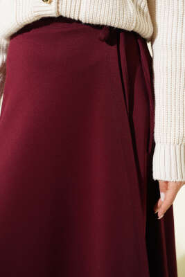 Bağlama Detaylı Scuba Etek Bordo - Günün Seçilenleri