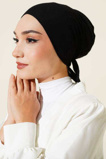 Bağlamalı Viskon Bone Siyah - BONE