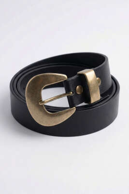 Bakır Görünüm Tokalı Kemer Siyah - DESREE KEMER