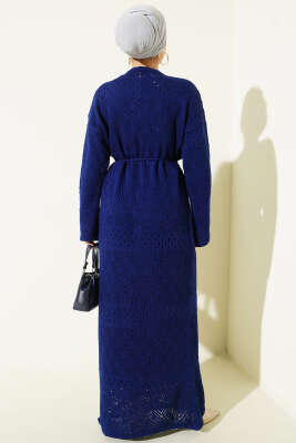 Baklava Desen Ajurlu Triko Elbise Parlement - Elbise