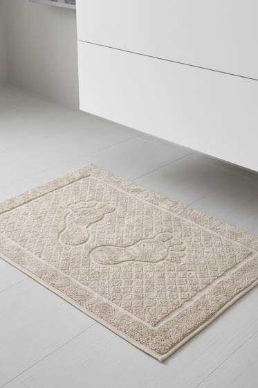 Baklava Desen Ayak Havlusu Bej - Yılın Fırsatı