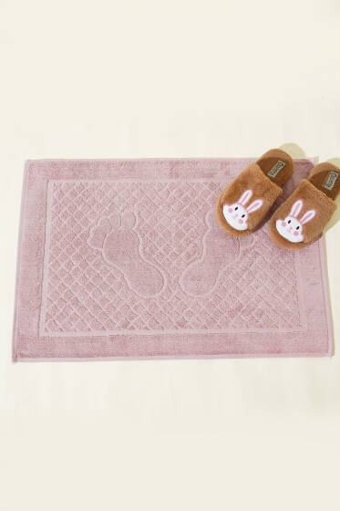 Baklava Desen Ayak Havlusu Pudra - Ayak Havlusu