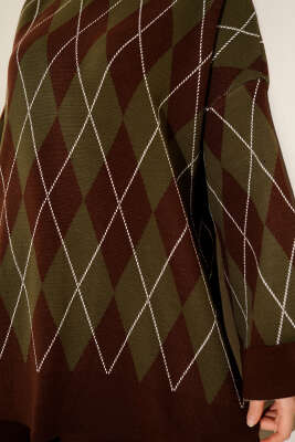 Baklava Desen Triko Tunik İkili Takım Kahve - İkili Takım