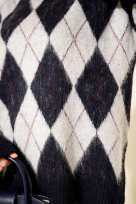 Baklava Desen Yumoş Triko Tunik Lacivert - Tunik