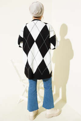 Baklava Desenli Basic Triko Tunik Siyah - Tunik