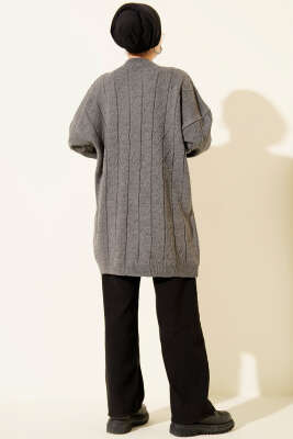 Baklava Kabartma Salaş Triko Tunik Füme - Tunik