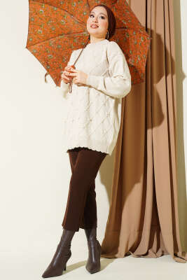 Baklava Kabartma Triko Tunik Taş - Tunik