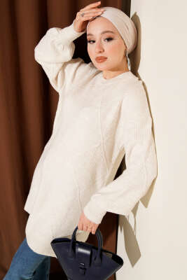 Baklava Kabartma Yumoş Triko Tunik Taş - NESSİA