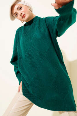 Baklava Kabartmalı Yumoş Triko Tunik Nefti - KILIÇ TRİKO