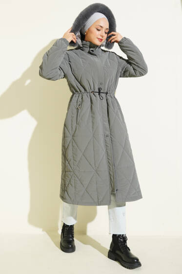 Baklava Kapitone Bel Tünelli Uzun Mont Gri - Mont