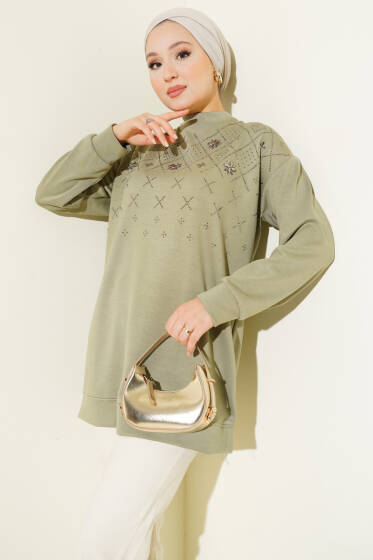 Baklava Taşlı Loyşa Tunik Nefti - Tunik