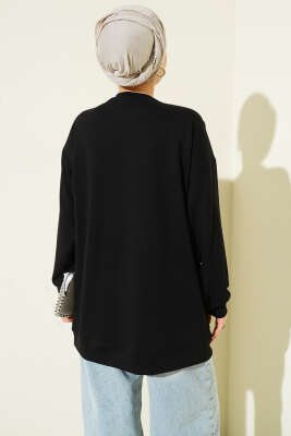 Baklava Taşlı Loyşa Tunik Siyah - Tunik