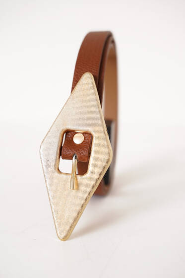 Baklava Tokalı Kemer Taba - Deri Kemer