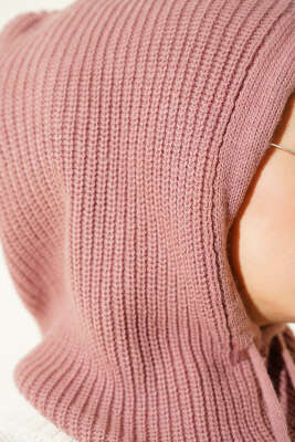 Balaklava Örgü Bere Gül Kurusu - Şapka