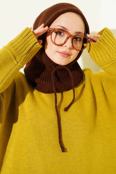 Balaklava Örgü Bere Kahve - Şapka