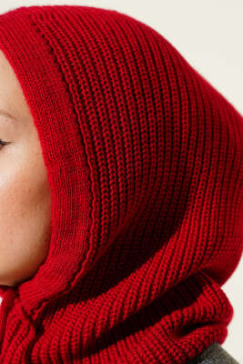 Balaklava Örgü Bere Kırmızı - Şapka