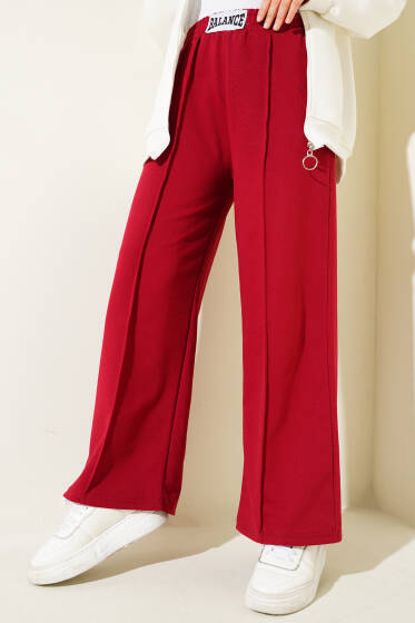 Balance Armalı Bel Lastikli Pantolon Bordo - Pantolon