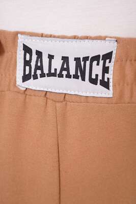 Balance Armalı Bol Paça Pantolon Latte - Thumbnail