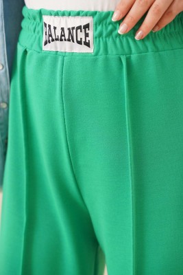 Balance Armalı Bol Paça Pantolon Yeşil - Thumbnail
