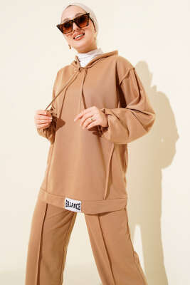 Balance Armalı Kapüşonlu Salaş İkili Takım Camel - İKİLİ TAKIM