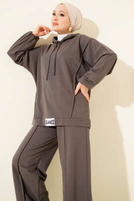 Balance Armalı Kapüşonlu Salaş İkili Takım Füme - İKİLİ TAKIM