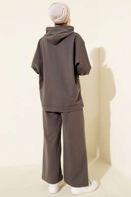 Balance Armalı Kapüşonlu Salaş İkili Takım Füme - İKİLİ TAKIM