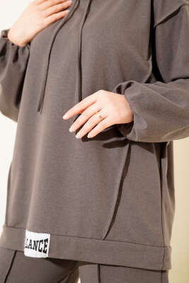 Balance Armalı Kapüşonlu Salaş İkili Takım Füme - İKİLİ TAKIM