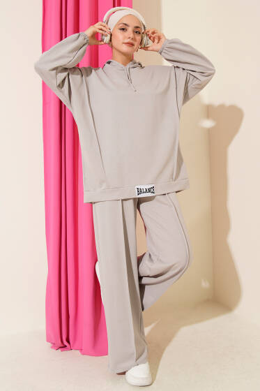 Balance Armalı Kapüşonlu Salaş İkili Takım Gri - İkili Takım