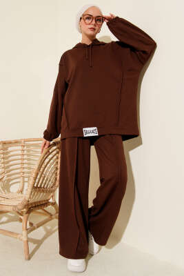 Balance Armalı Kapüşonlu Salaş İkili Takım Kahve - İkili Takım