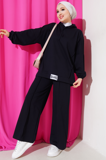 Balance Armalı Kapüşonlu Salaş İkili Takım Lacivert - İkili Takım