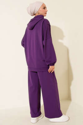 Balance Armalı Kapüşonlu Salaş İkili Takım Mor - İkili Takım