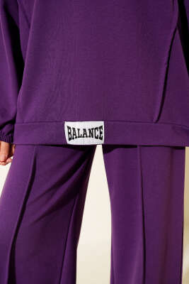 Balance Armalı Kapüşonlu Salaş İkili Takım Mor - İkili Takım