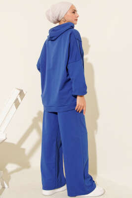 Balance Armalı Kapüşonlu Salaş İkili Takım Saks - İkili Takım