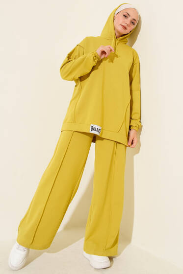 Balance Armalı Kapüşonlu Salaş İkili Takım Yağ Yeşili - İkili Takım