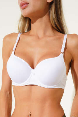 Balenli Düz Sütyen Beyaz - Yılın Fırsatı