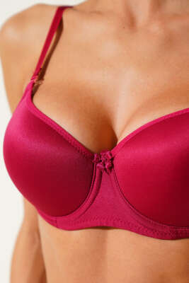 Balenli Düz Sütyen Bordo - Yılın Fırsatı