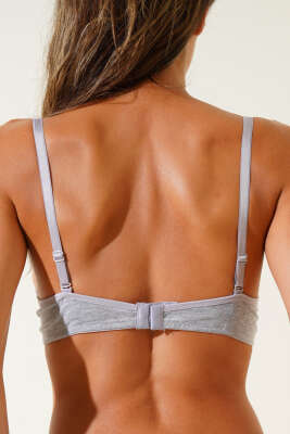 Balenli Düz Sütyen Gri - Yılın Fırsatı